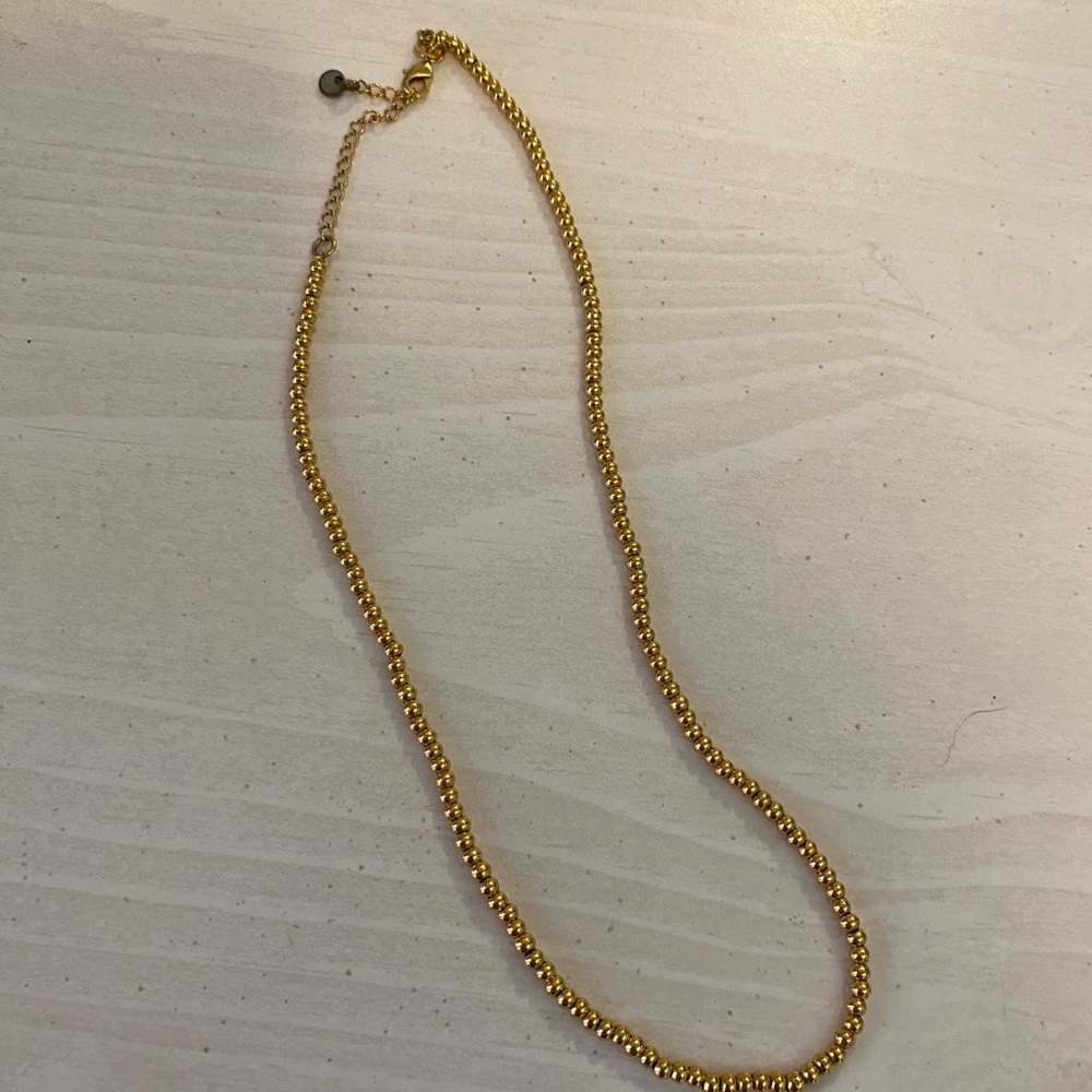 Gold beaded necklace